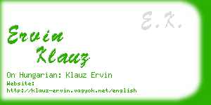 ervin klauz business card